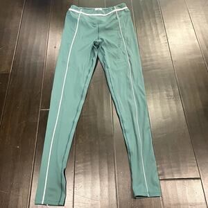 Yellow the Label Colby Contour Leggings Green White Piping Women's Size XL